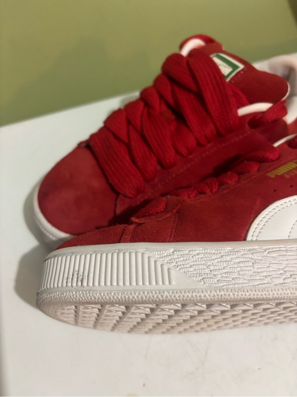 Puma Kids' Red Suede Low-Top Sneakers - Picture 5 of 6